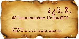 Österreicher Kristóf névjegykártya