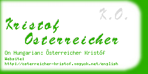 kristof osterreicher business card