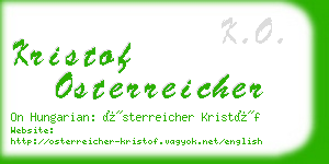 kristof osterreicher business card